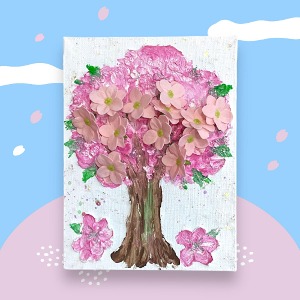 [하비손네23] 하비코 스컬프쳐 페인팅 벚꽃나무 캔버스 액자 DIY